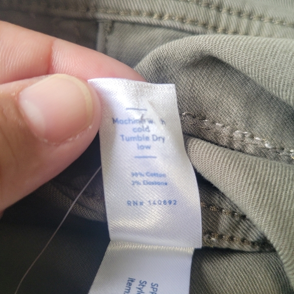 Marine Layer Pants Womens 8 Bridget Wide Leg Crop Olive Green Twill Chino NWT - Picture 6 of 7